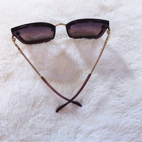Gia Clear Dark Purple Chain Link Oversized Sunglasses - Picture 10 of 11